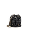 CHANEL DRAWSTRING TWO POCKETS BACKPACK CALFSKIN BLACK LGHW (MICROCHIP)