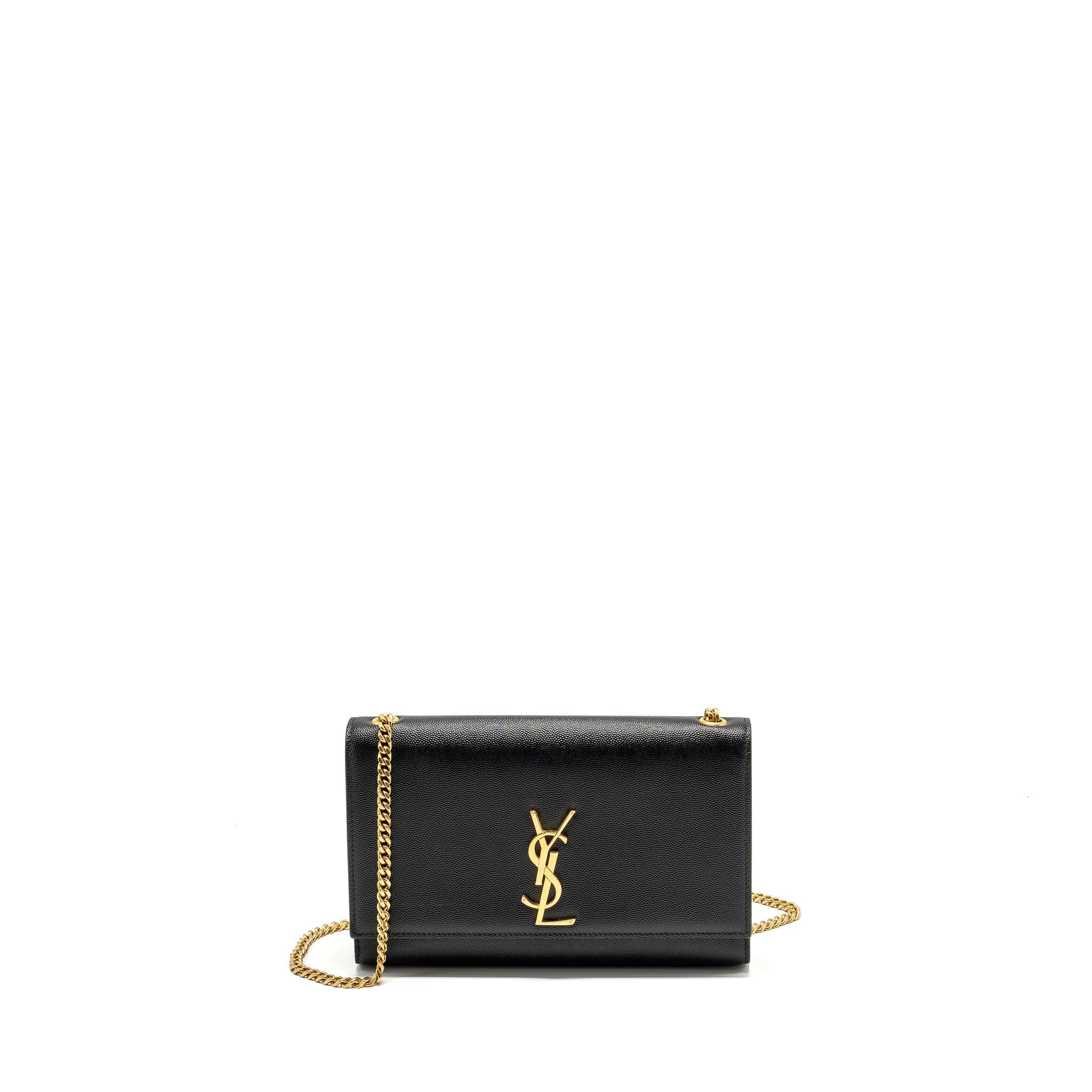 SAINT LAURENT/YSL MEDIUM KATE BAG GRAINED CALFSKIN BLACK GHW
