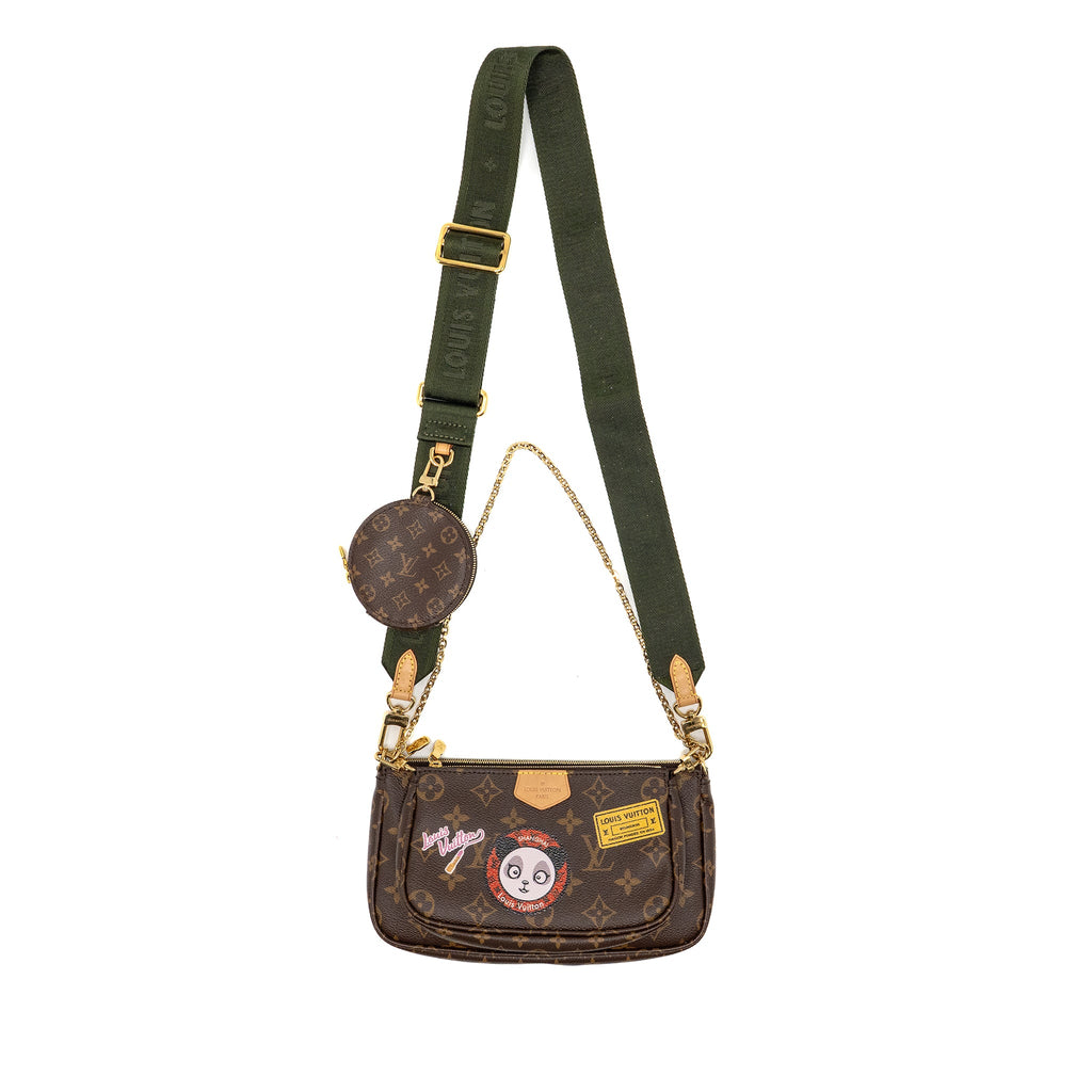 LOUIS VUITTON MY LV WORLD TOUR MULTI POCHETTE ACCESSORIES KHAKI STRAP MONOGRAM CANVAS GHW