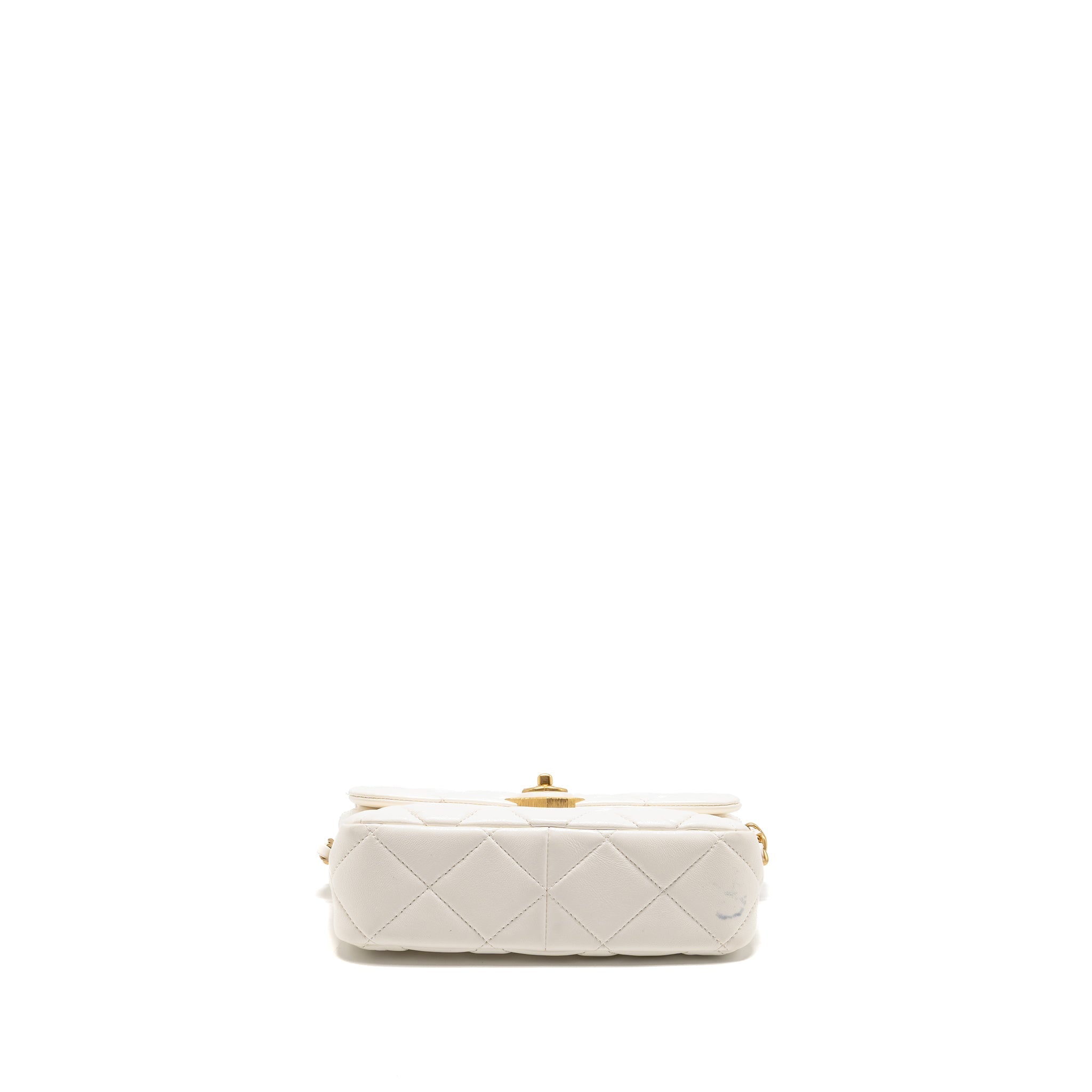 CHANEL 23S COCO LOVE SMALL FLAP BAG LAMBSKIN WHITE GHW (MICROCHIP)