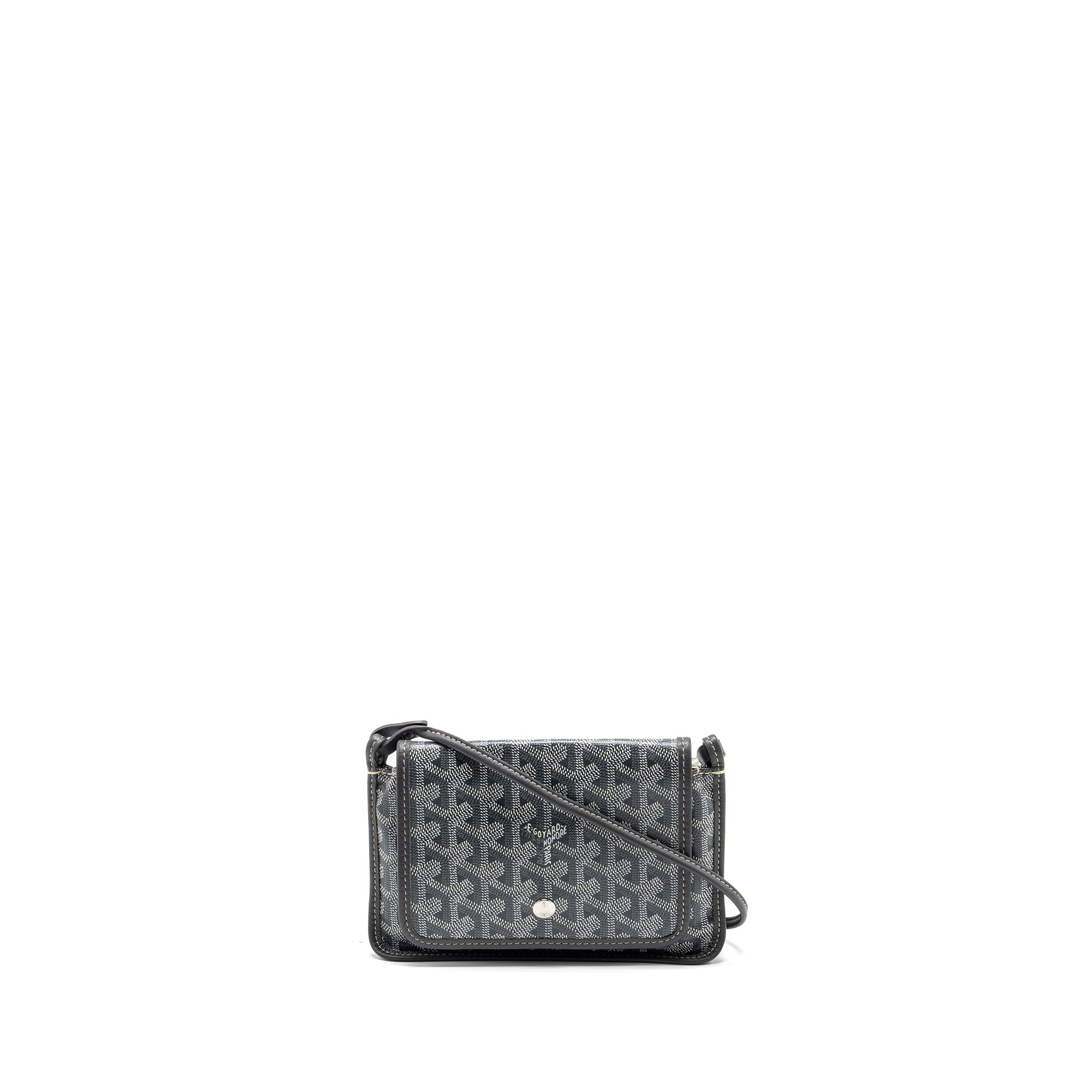 GOYARD PORTEFEUILLE POCHETTE PLUMET GOYARDINE CANVAS / LEATHER GREY SHW