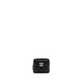 CHANEL DETAILED CC LOGO ZIPPER SMALL WALLET CAVIAR BLACK LGHW