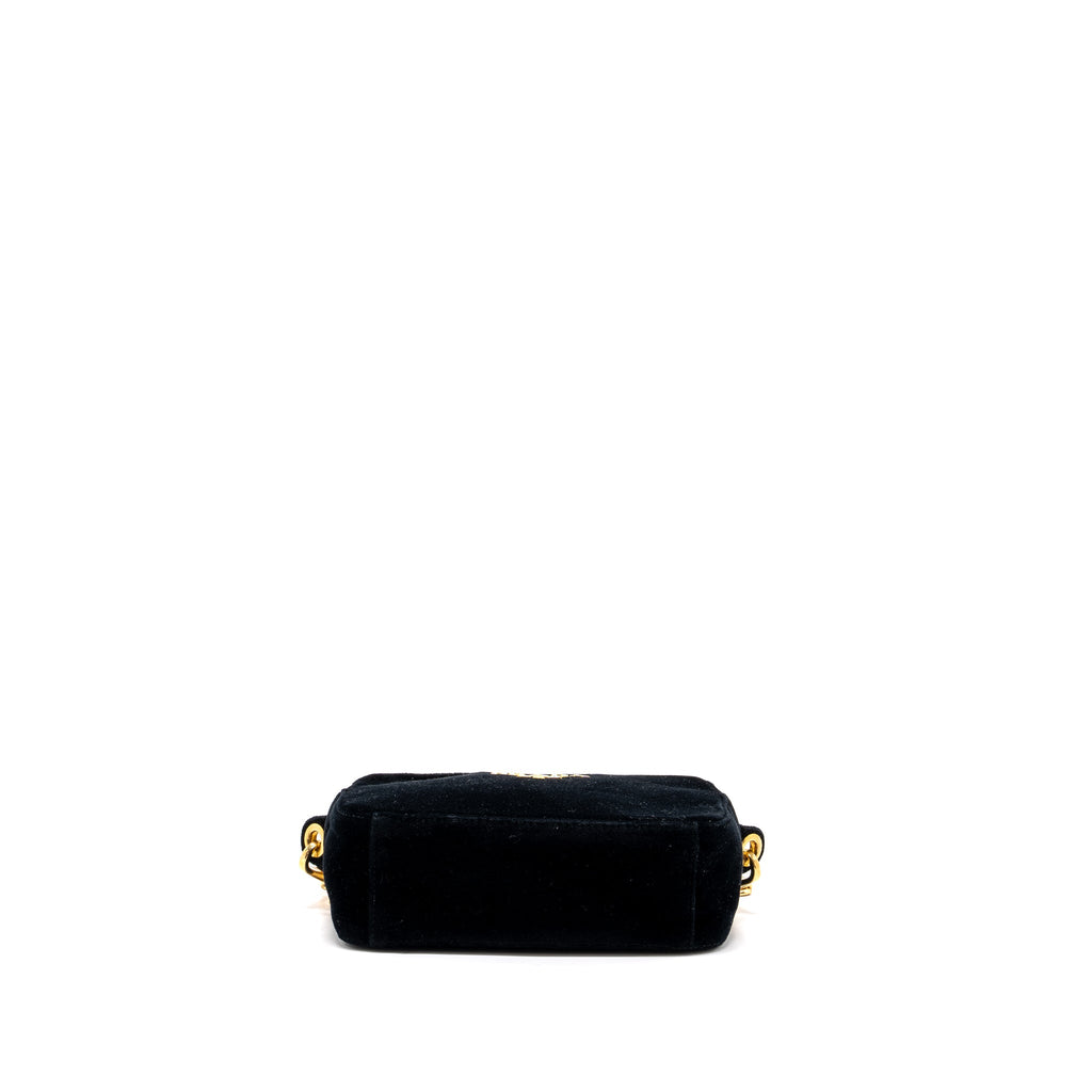 PRADA CAMERA BAG VELVET BLACK GHW