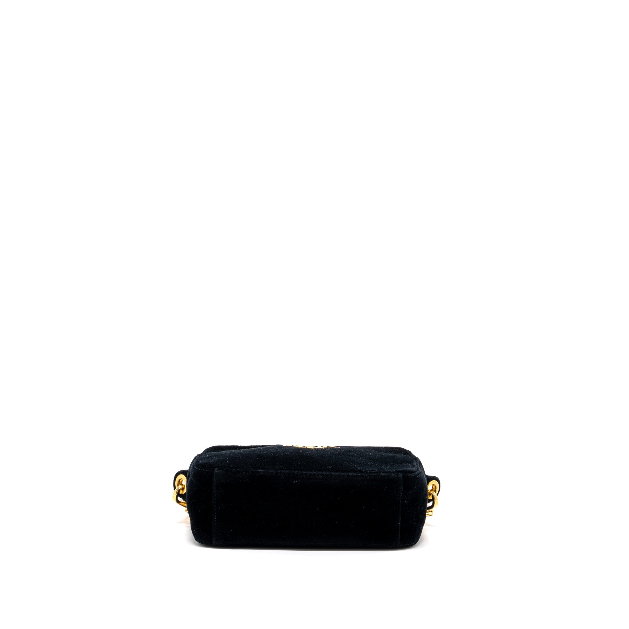 PRADA CAMERA BAG VELVET BLACK GHW