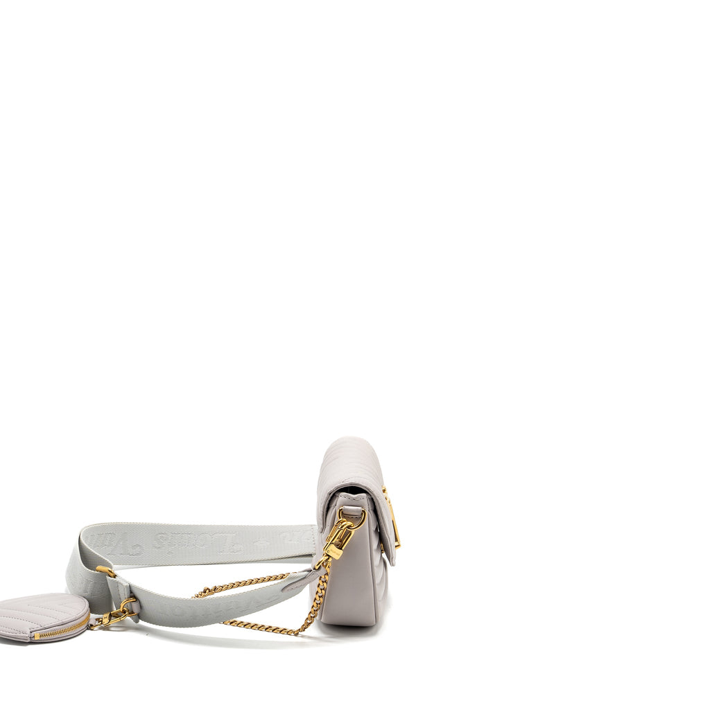 LOUIS VUITTON NEW WAVE MULTI POCHETTE CALFSKIN BRUME GHW