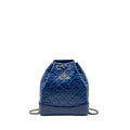 CHANEL GABRIELLE BACKPACK AGED CALFSKIN BLUE MULTICOLOUR HARDWARE