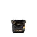 CHANEL MINI 22 BAG CALFSKIN BLACK GHW (MICROCHIP)