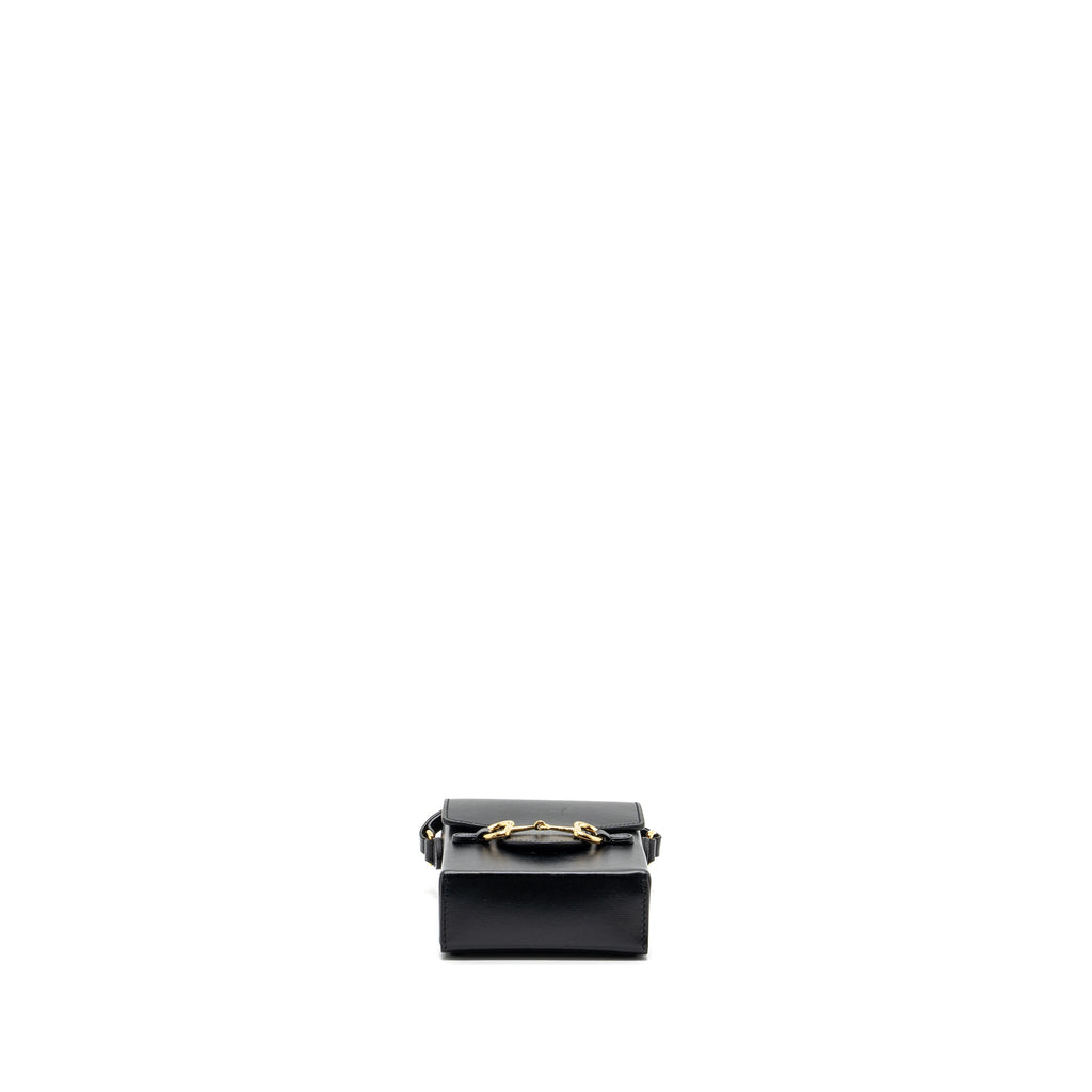 GUCCI 1955 HORSEBIT 1955 CROSSBODY BAG CALFSKIN BLACK GHW