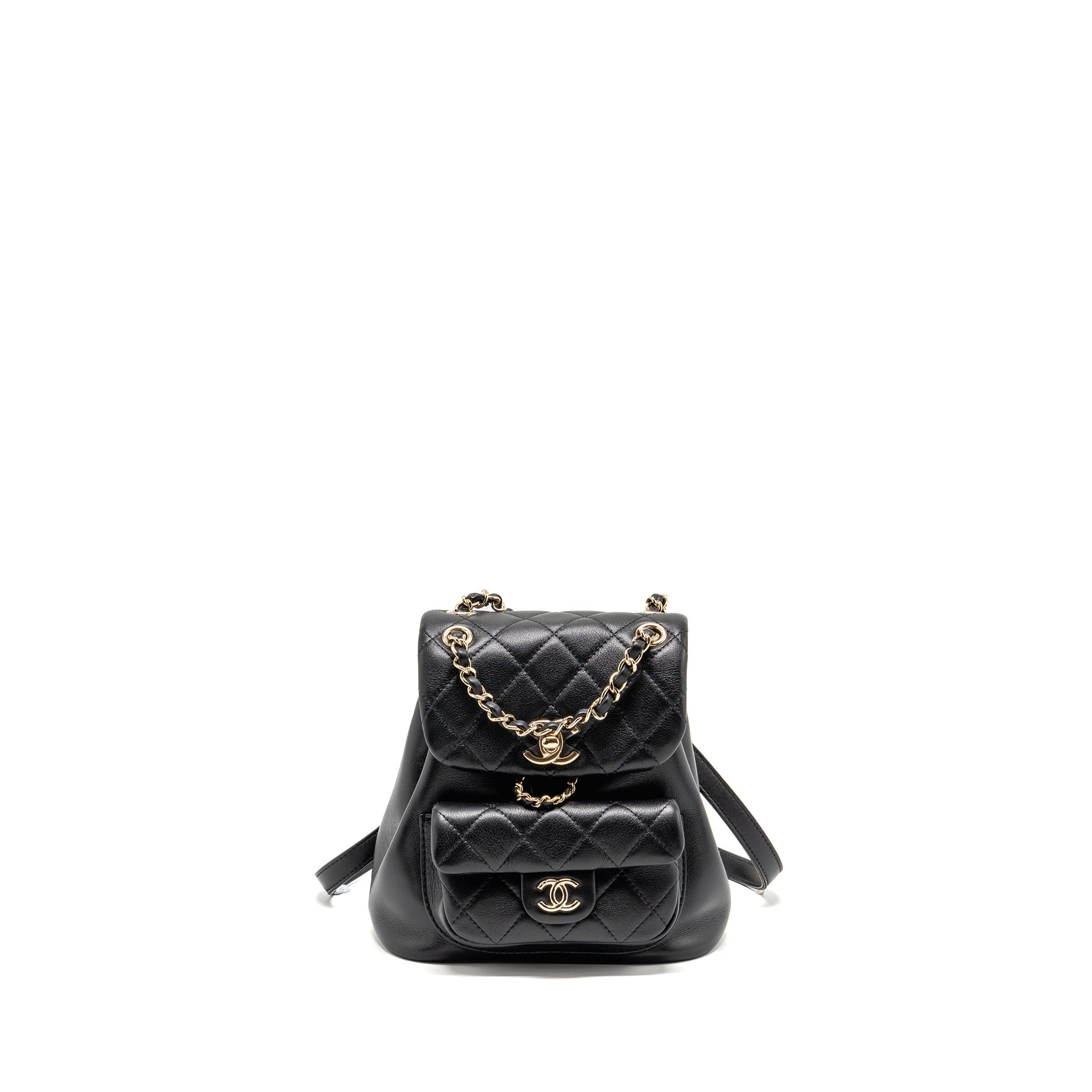 CHANEL MINI DUMA BACKPACK CALFSKIN BLACK LGHW (MICROCHIP)
