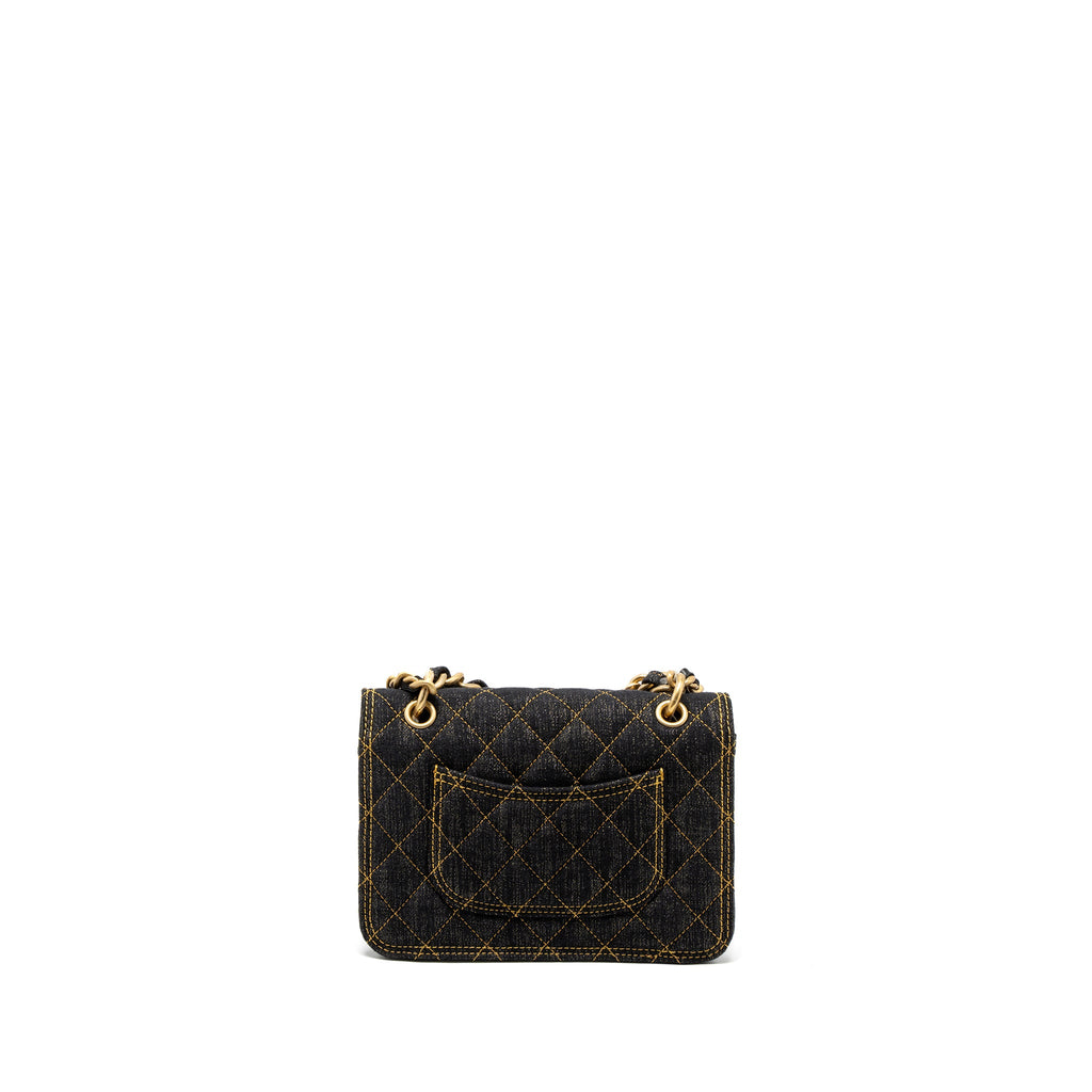 CHANEL 23S FLAP BAG DENIM DARK BLUE BRUSHED GHW (MICROCHIP)