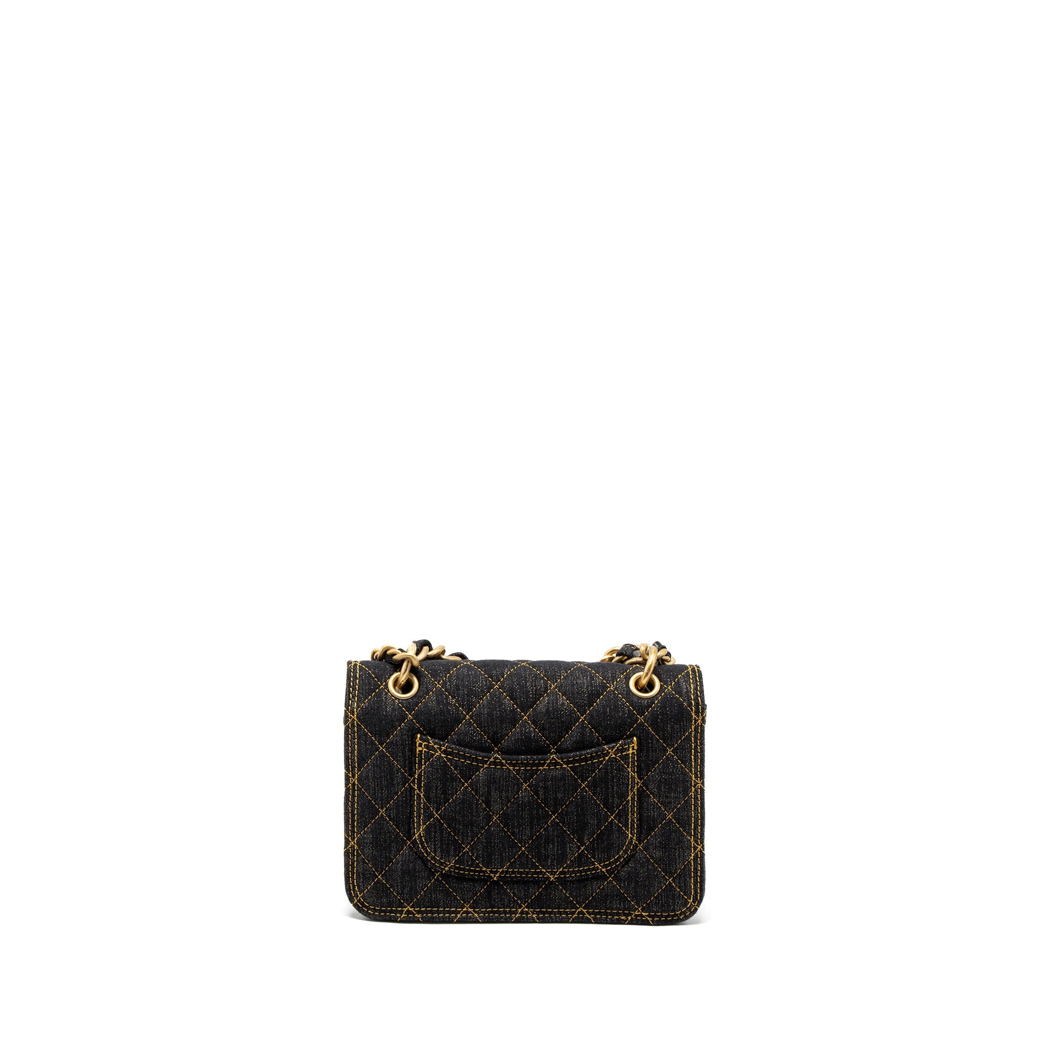 CHANEL 23S FLAP BAG DENIM DARK BLUE BRUSHED GHW (MICROCHIP)