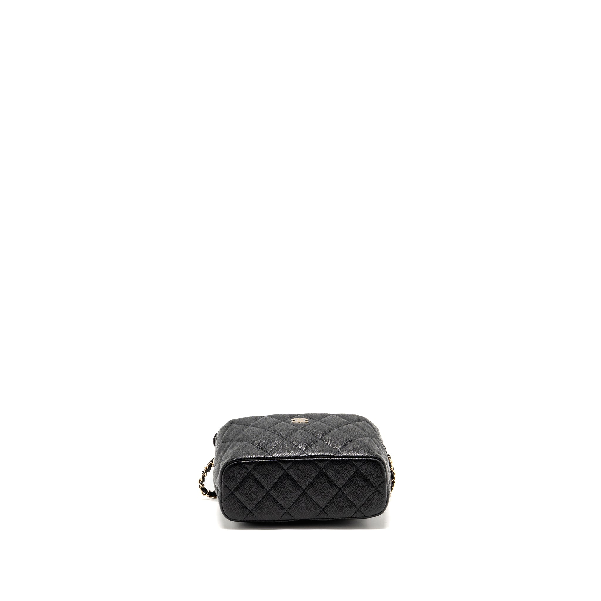 CHANEL QUILTED HOBO BAG WITH CHAIN CAVIAR BLACK LGHW (MICROCHIP)