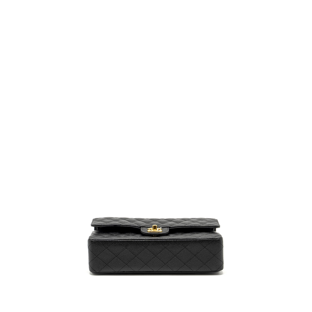 CHANEL MEDIUM CLASSIC DOUBLE FLAP BAG CAVIAR BLACK GHW (MICROCHIP)