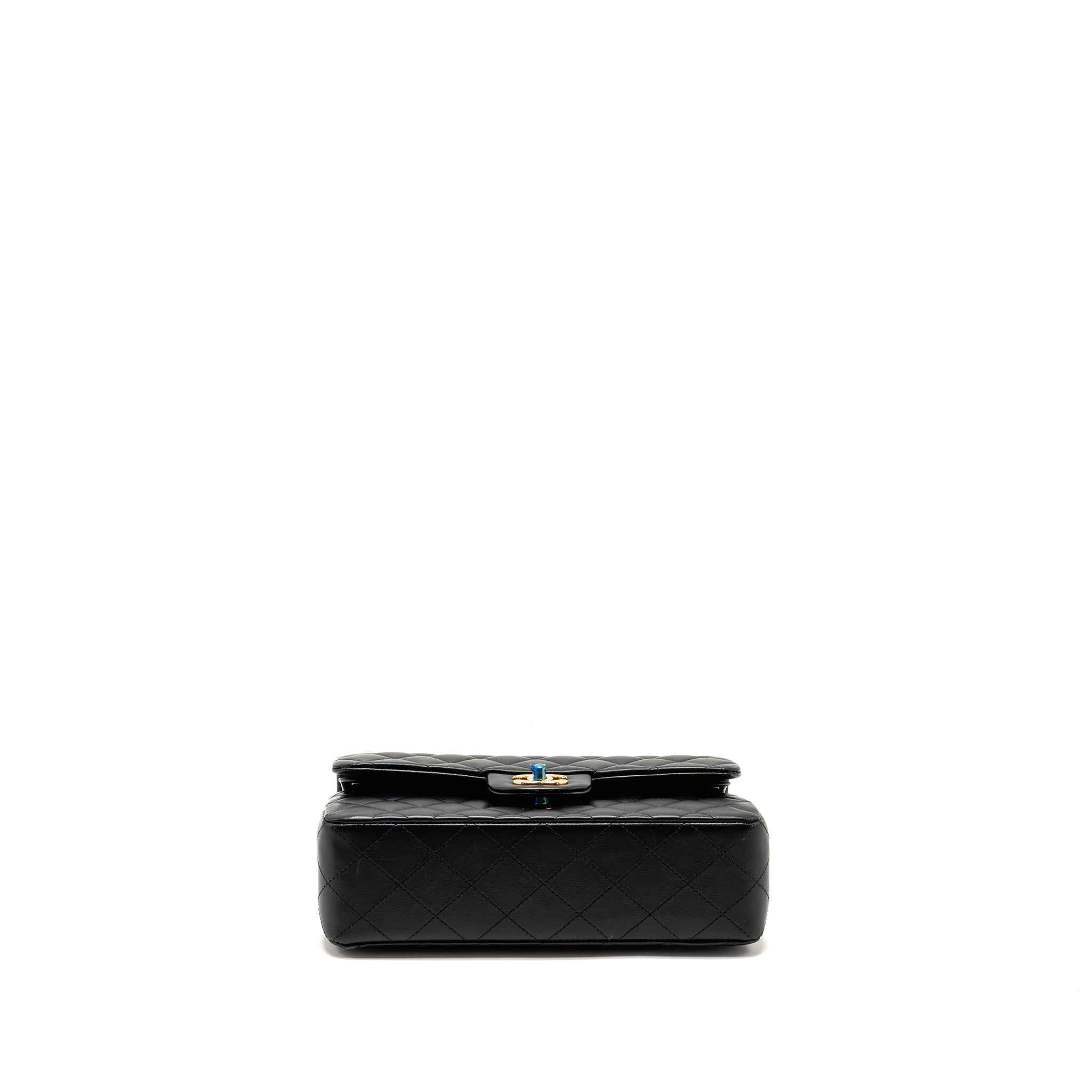 CHANEL SMALL CLASSIC DOUBLE FLAP BAG LAMBSKIN BLACK GHW(MICROCHIP)