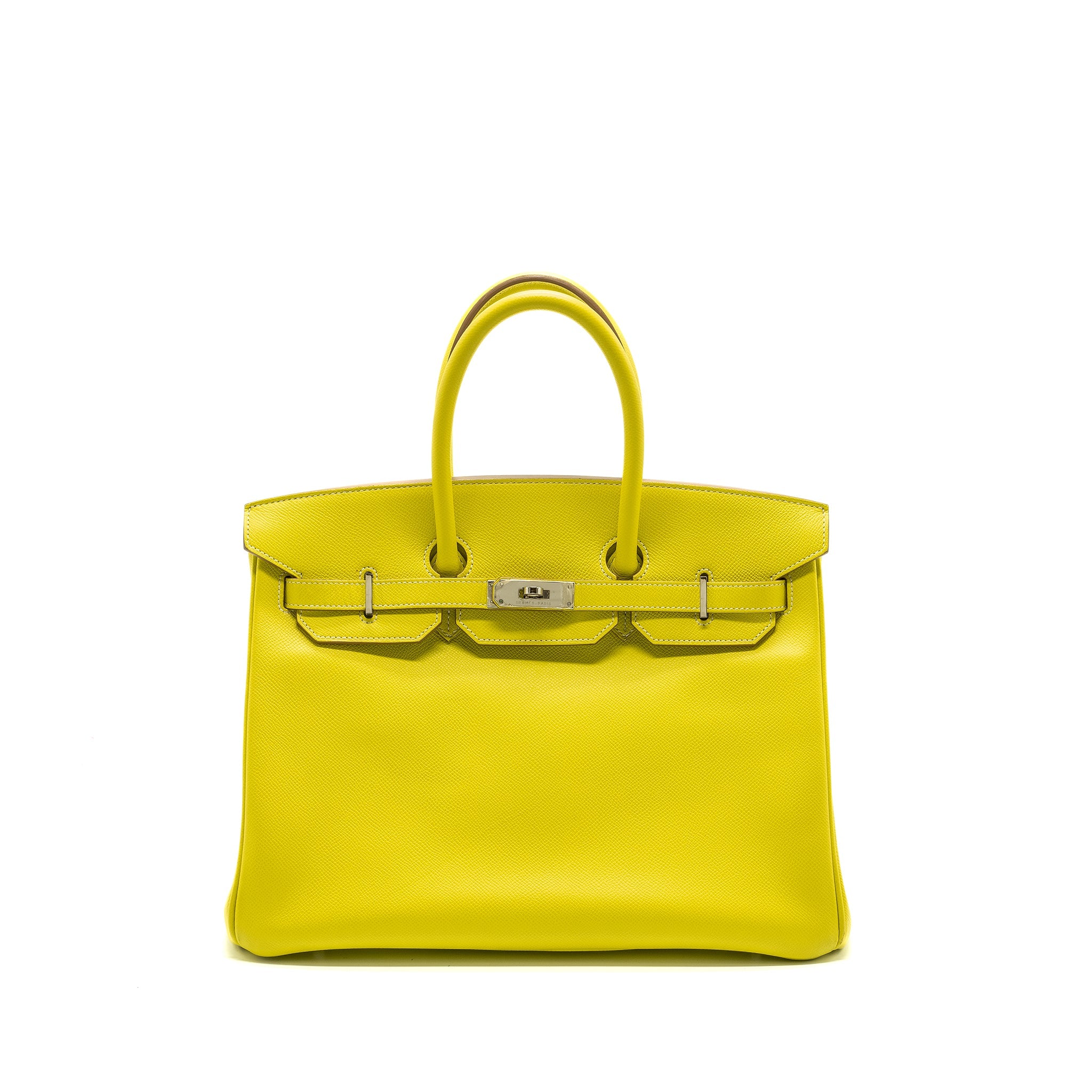 HERMES BIRKIN 35 EPSOM LIME / GRIS PERLE SHW