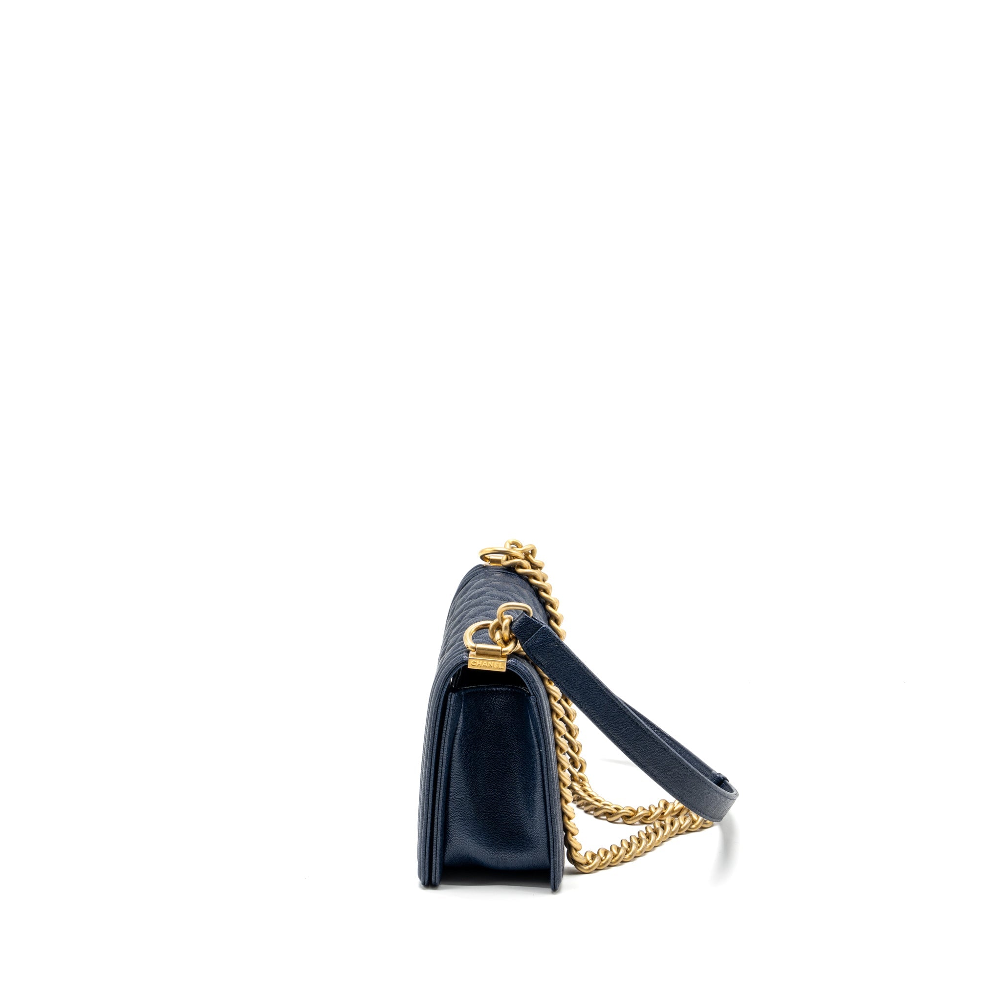 CHANEL MEDIUM BOY BAG CAVIAR NAVY GHW