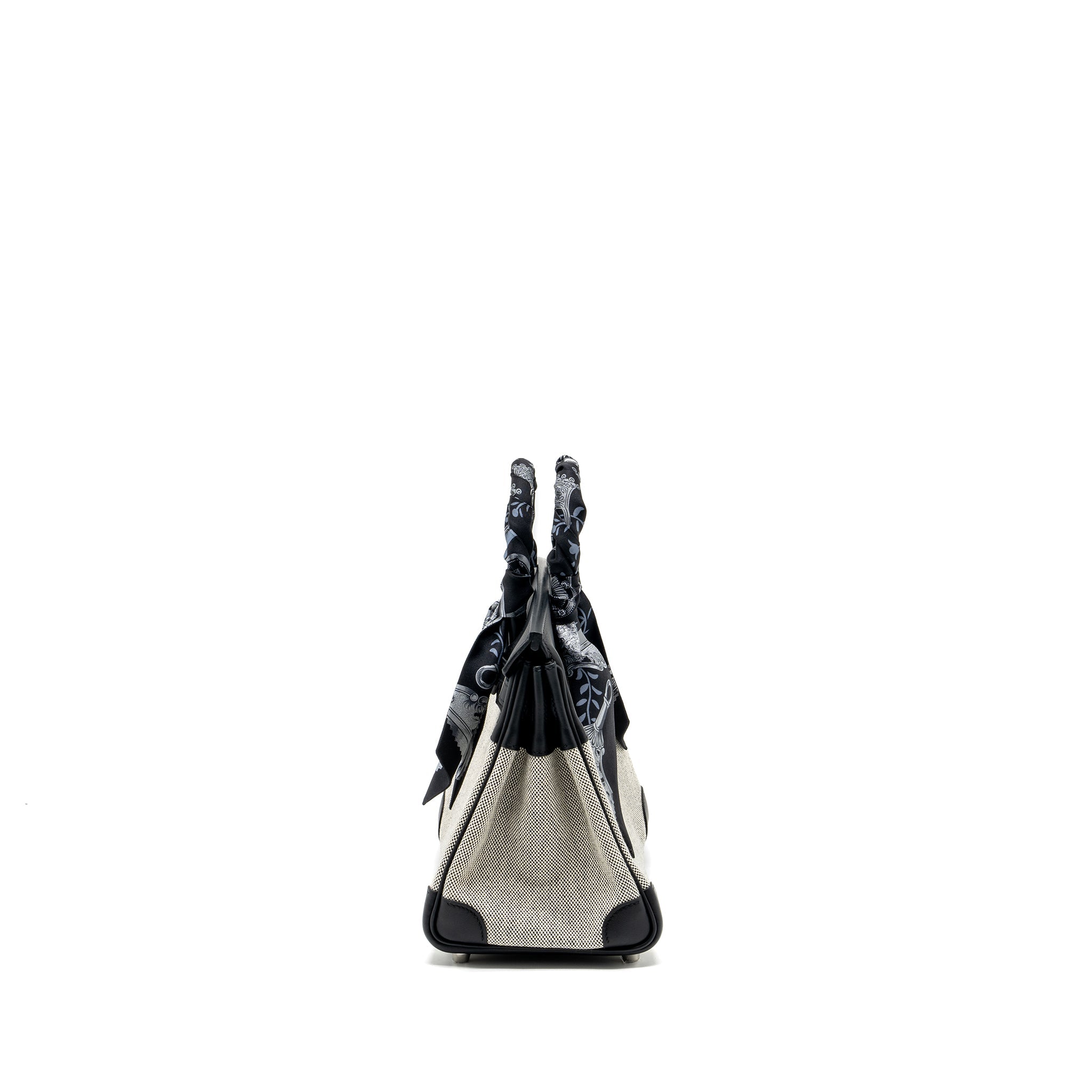 HERMES BIRKIN 25 TOILE SWIFT/CANVAS BLACK SHW