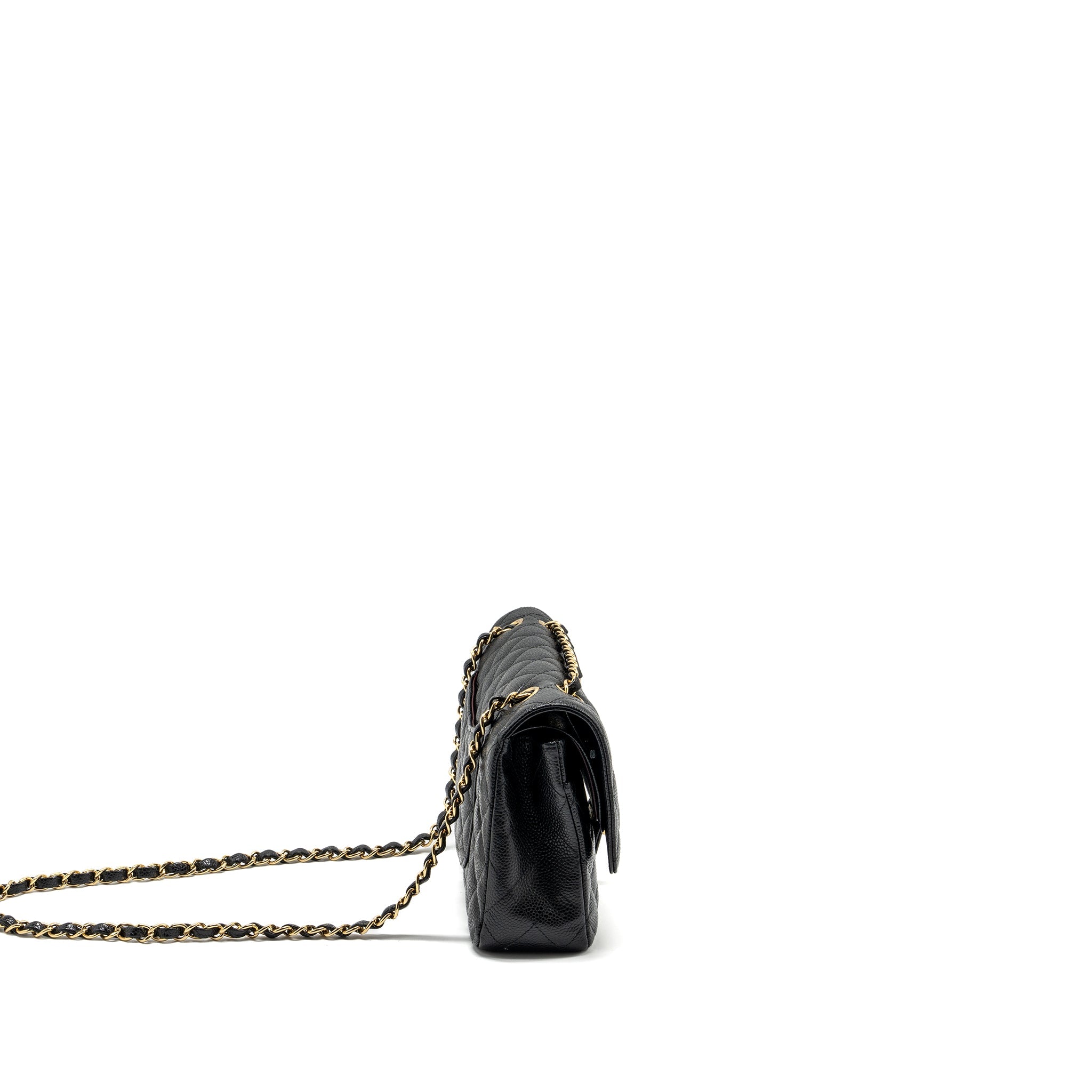 CHANEL MEDIUM CLASSIC DOUBLE FLAP BAG CAVIAR BLACK GHW