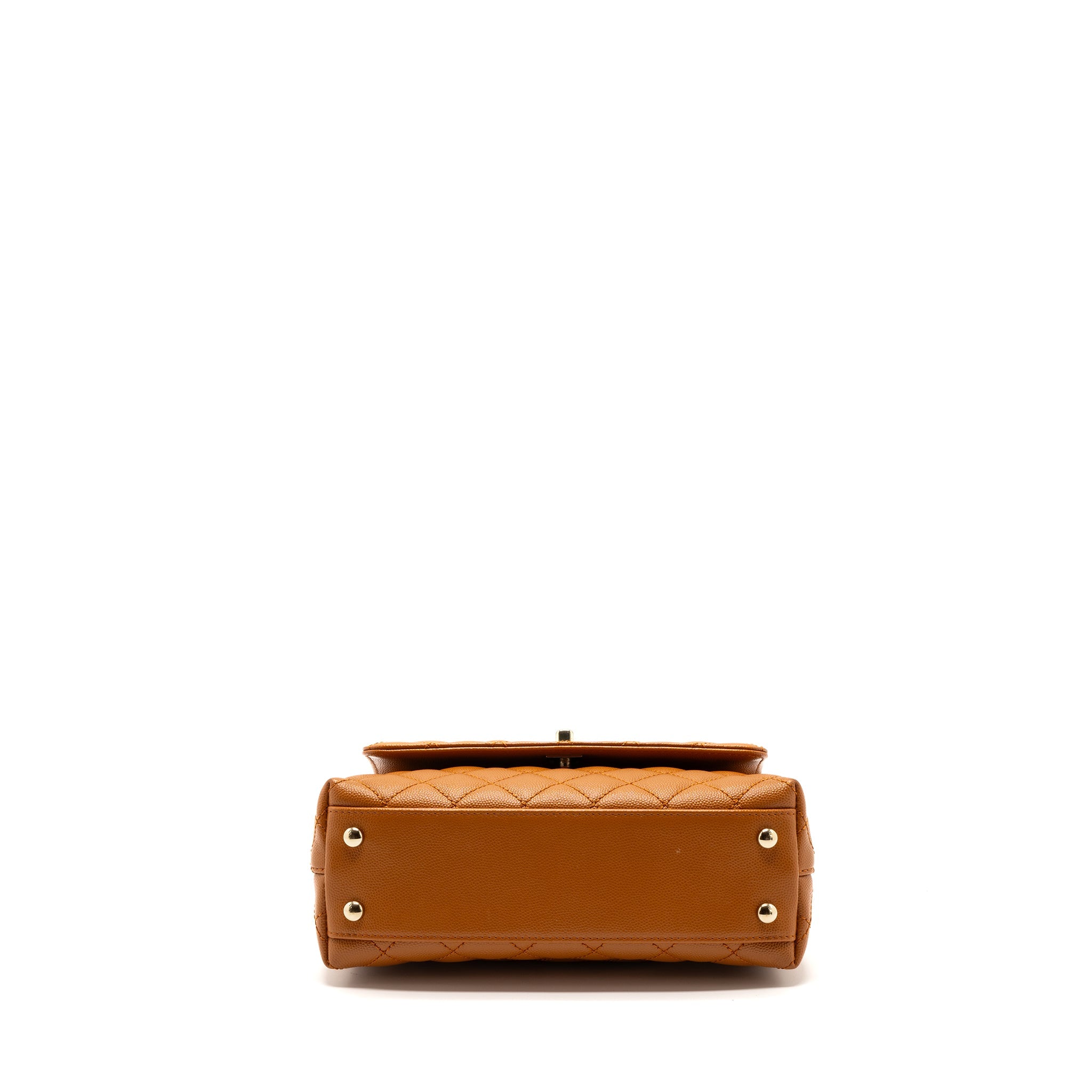 CHANEL SMALL COCO HANDLE CAVIAR CARAMEL GHW (MICROCHIP)