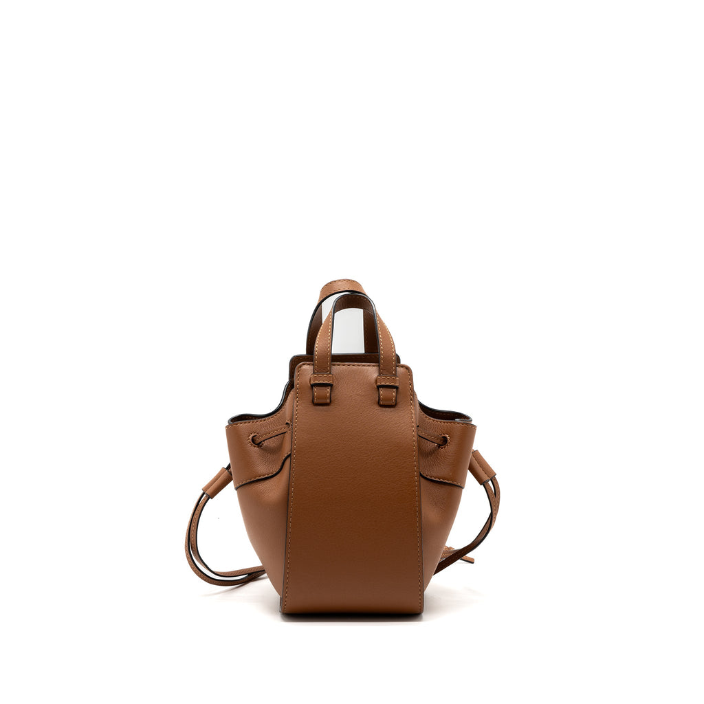 LOEWE MINI HAMMOCK DRAWSTRING BAG CALFSKIN TAN SHW