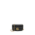 GUCCI MINI GG MARMONT CALFSKIN BLACK GHW