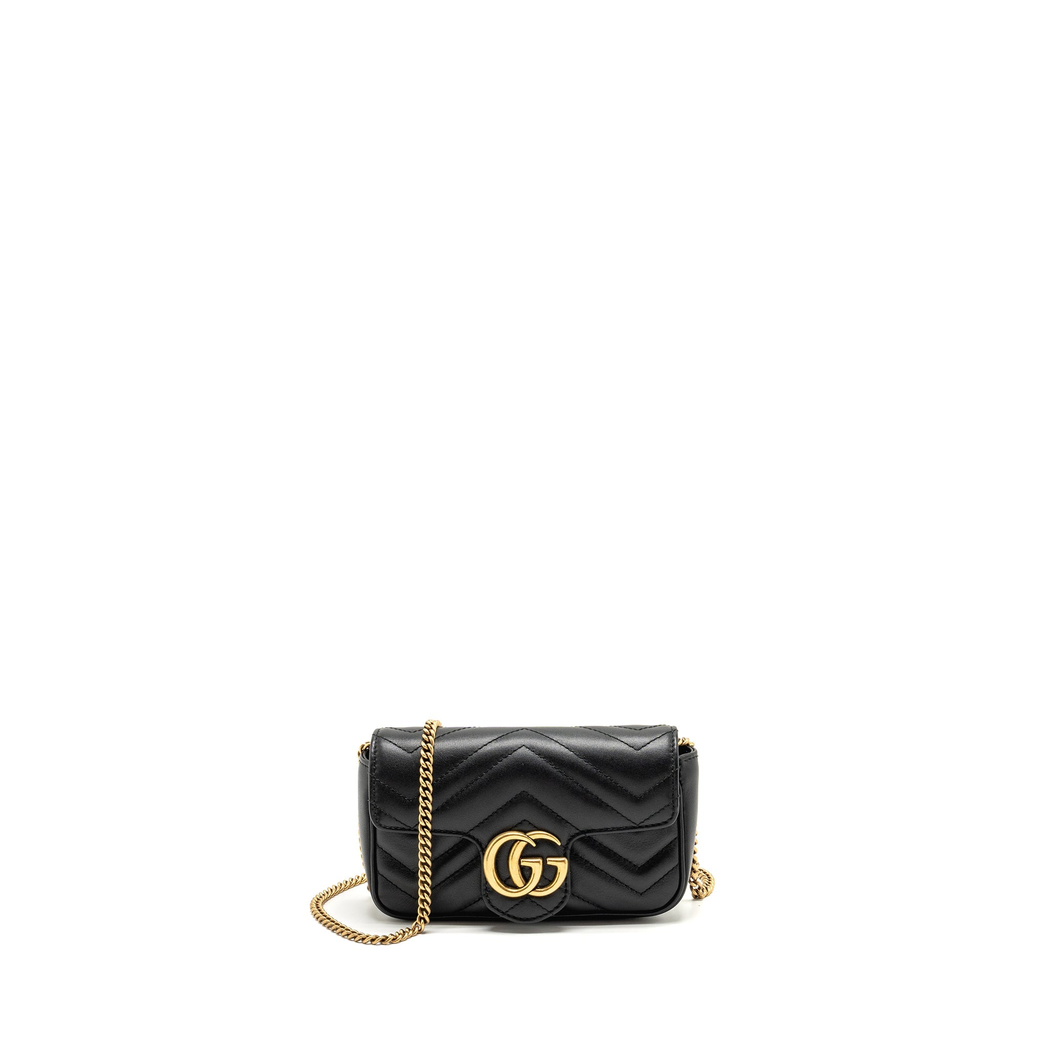 GUCCI MINI GG MARMONT CALFSKIN BLACK GHW
