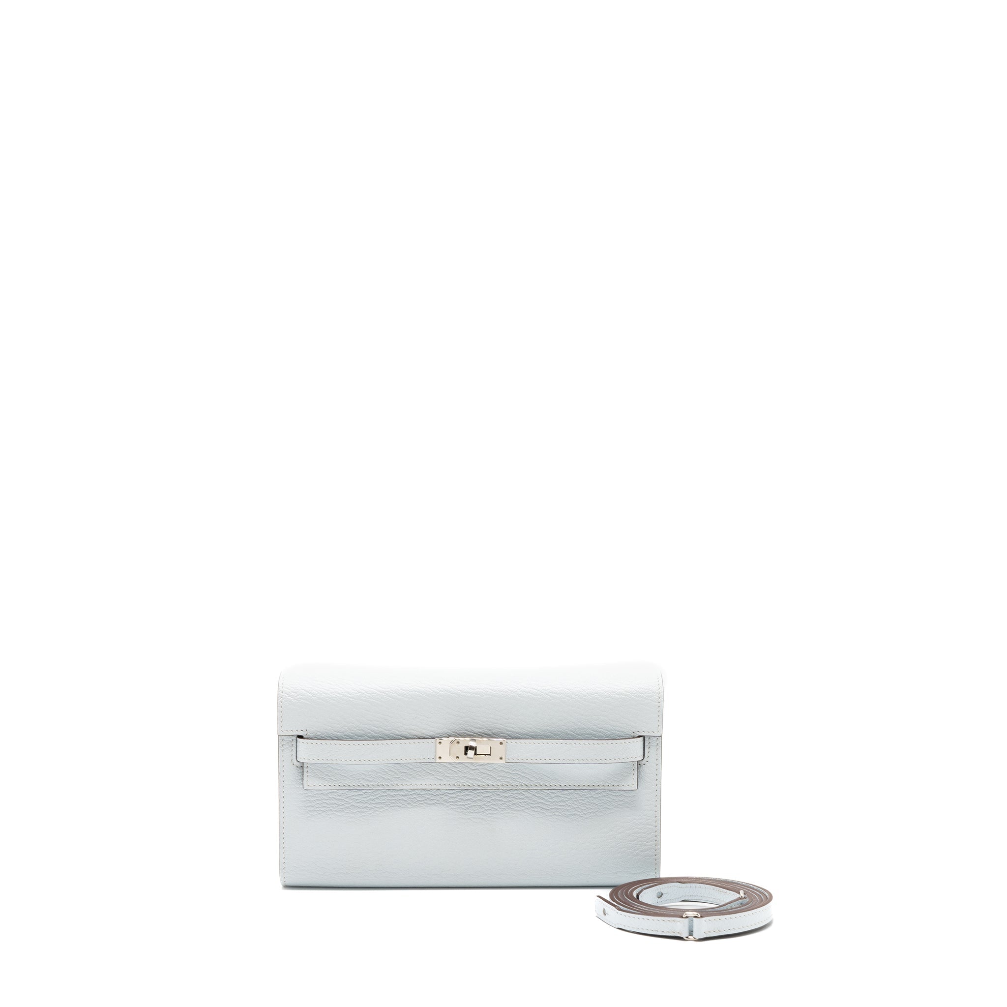 HERMES CLASSIC KELLY TO GO CHÈVRE MYSORE BLUE BRUME SHW