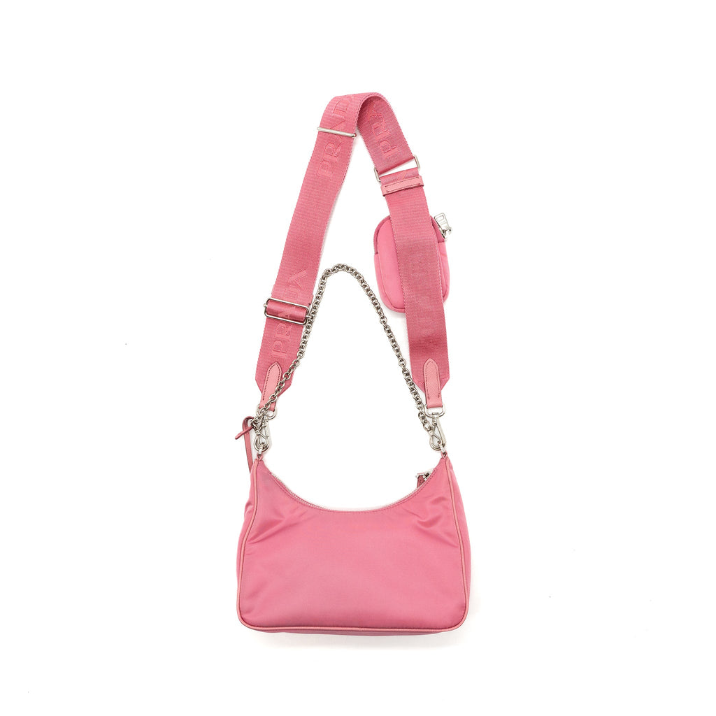 PRADA RE-EDITION 2005 NYLON/ LEATHER PINK SHW