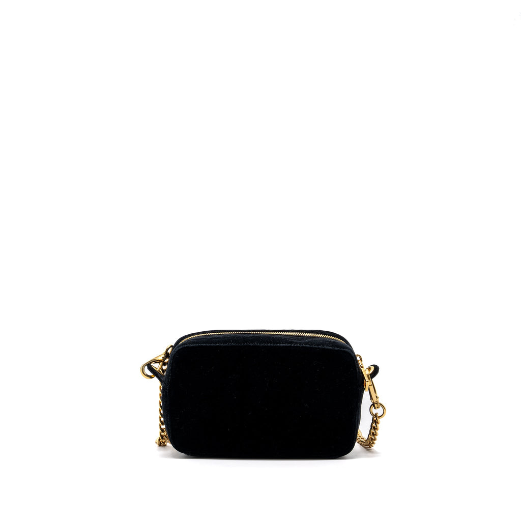 PRADA CAMERA BAG VELVET BLACK GHW