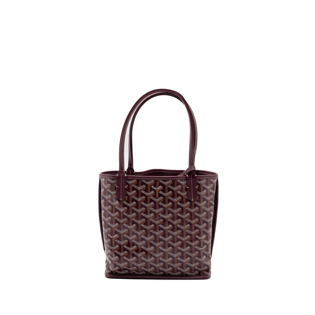 GOYARD ANJOU MINI TOTE CANVAS/CALFSKIN BURGUNDY SHW