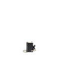 CHANEL MINI BOOK CARD HOLDER WITH CHAIN LAMBSKIN BLACK LGHW (MICROCHIP)