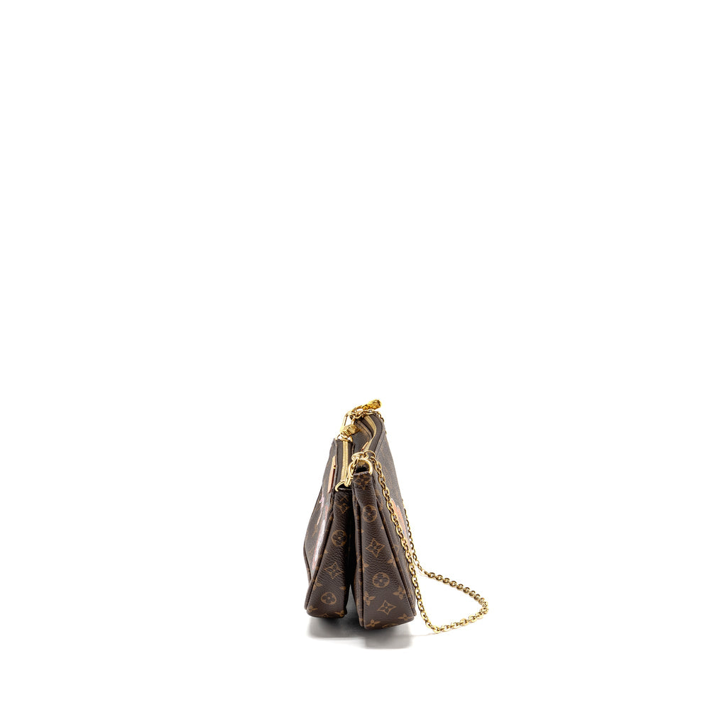 LOUIS VUITTON MY LV WORLD TOUR MULTI POCHETTE ACCESSORIES KHAKI STRAP MONOGRAM CANVAS GHW