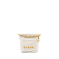 CHANEL MINI 22 BAG SHINY CALFSKIN WHITE GHW (MICROCHIP)