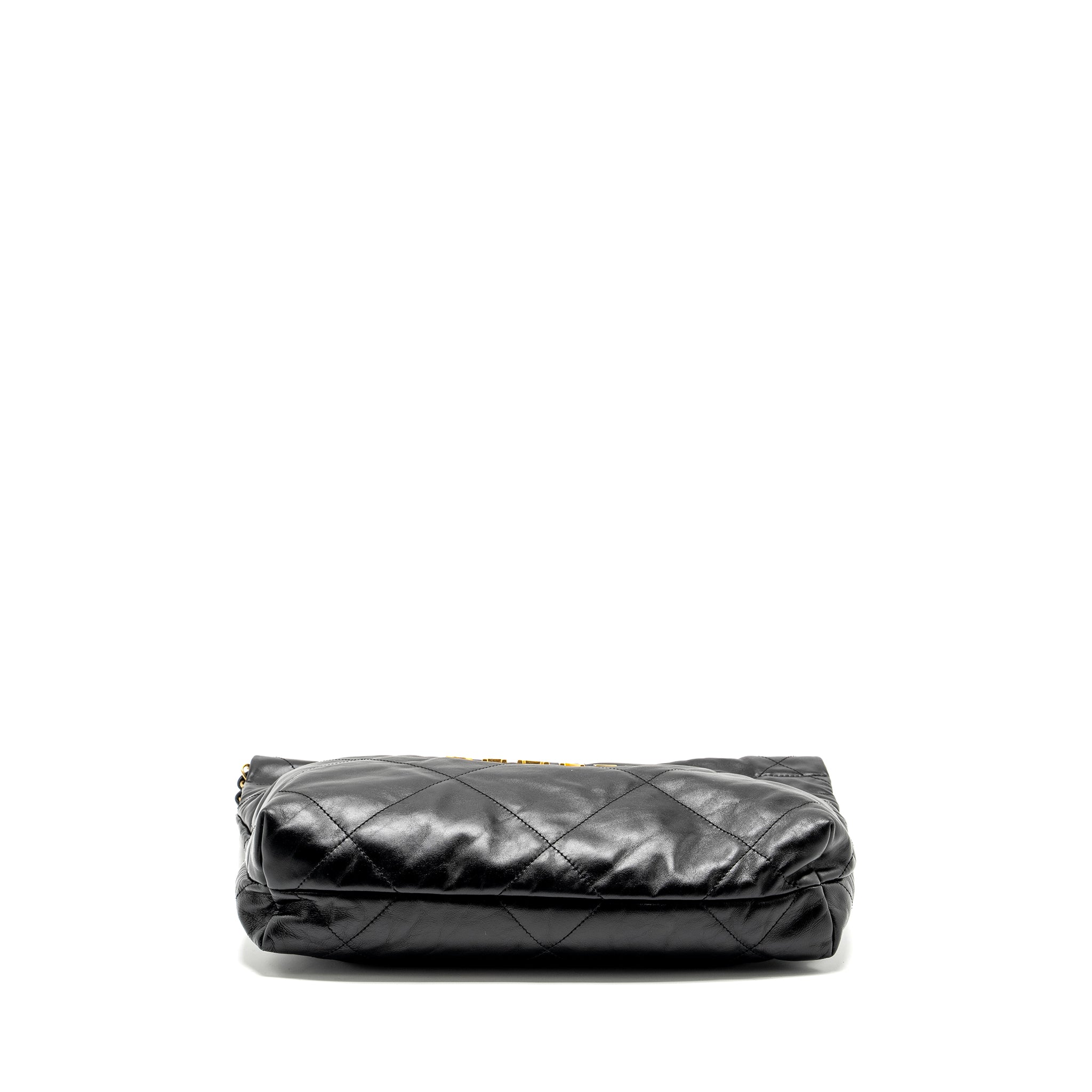 CHANEL SMALL 22 BAG SHINY CALFSKIN BLACK GHW (MICROCHIP)