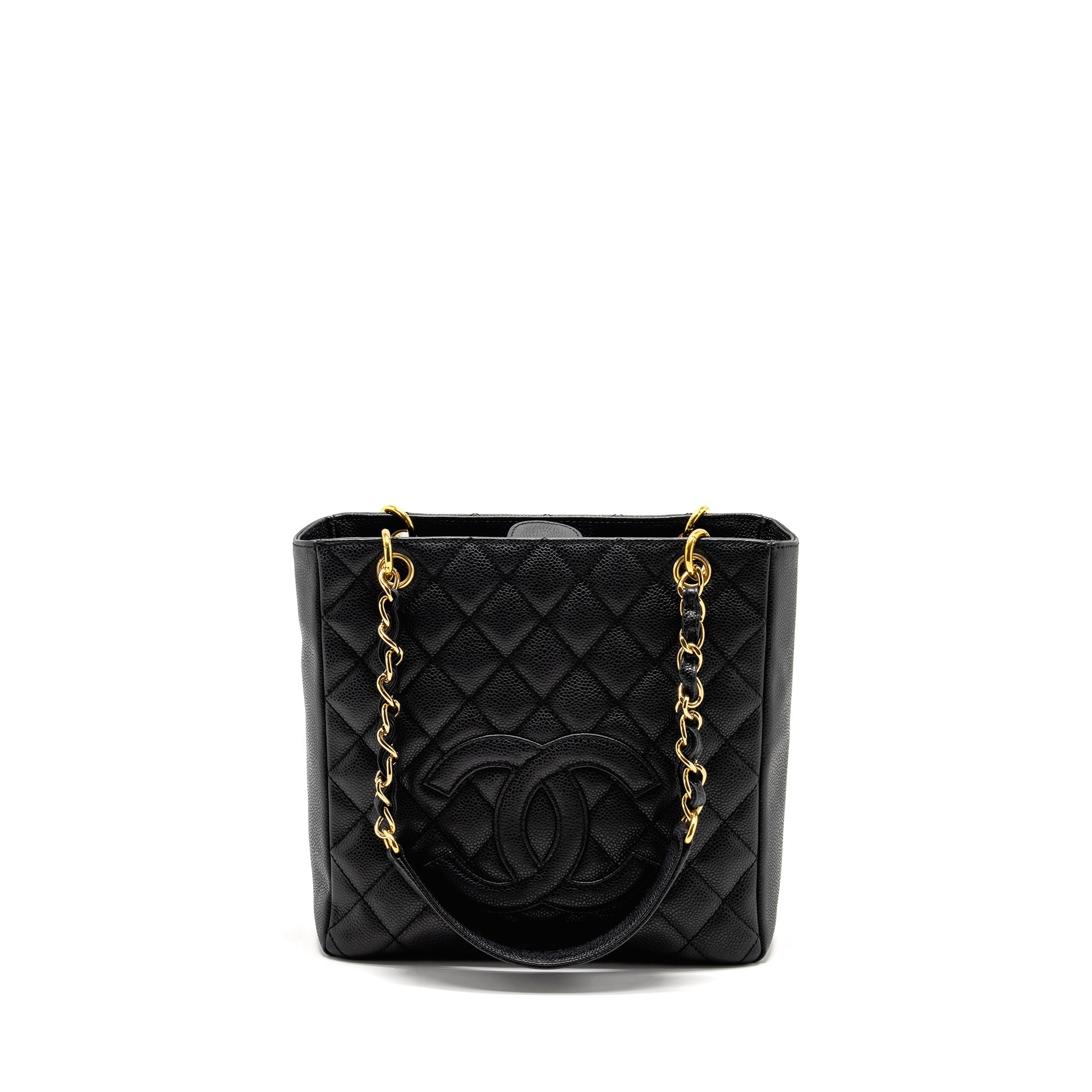 CHANEL PETIT SHOPPING TOTE BAG CAVIAR BLACK GHW