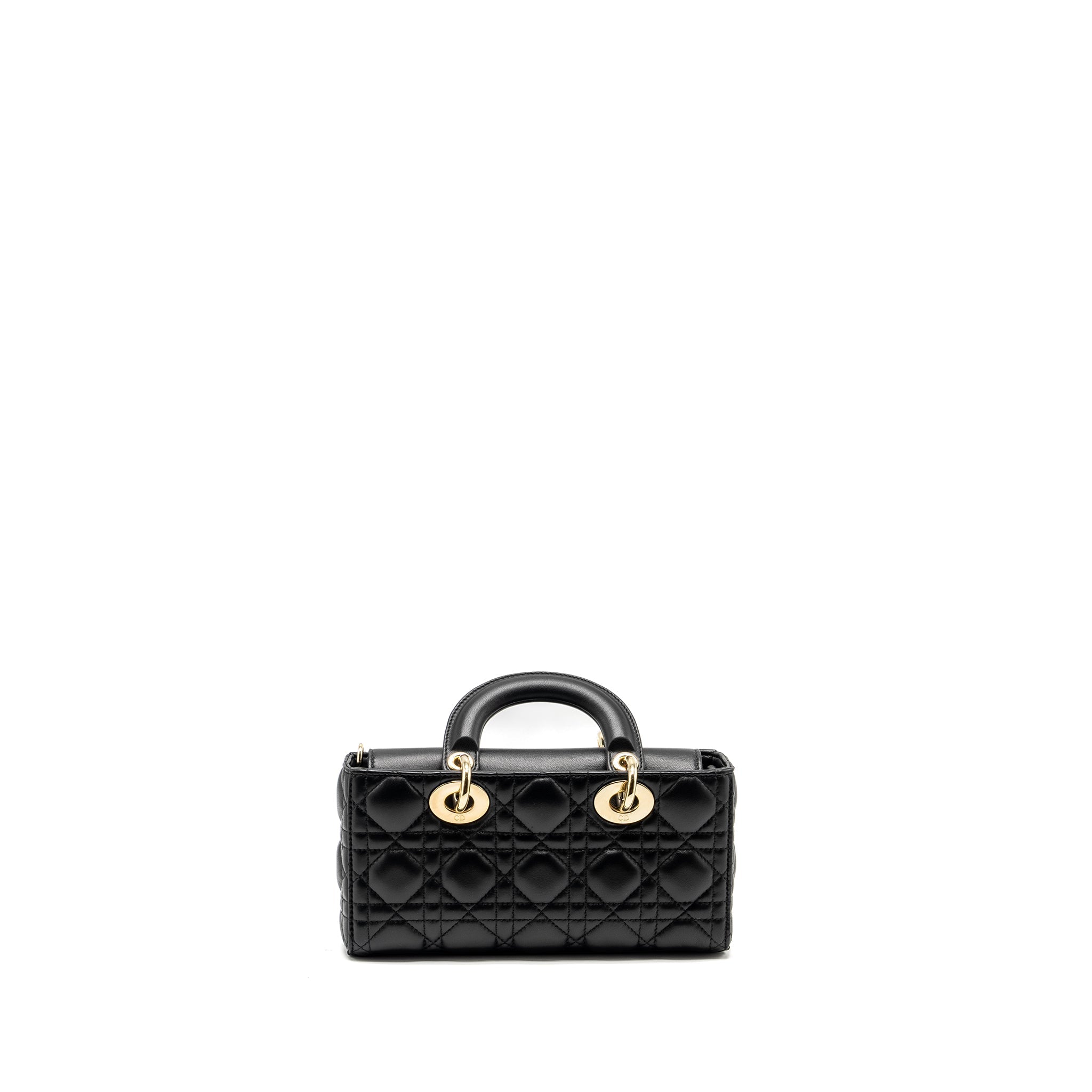 DIOR LADY D-JOY SMALL  BAG LAMBSKIN BLACK LGHW