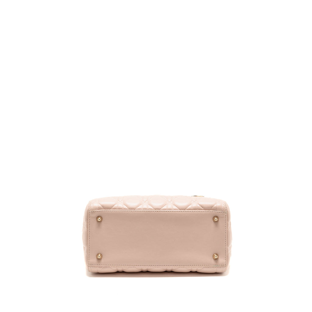 DIOR MEDIUM LADY DIOR LAMBSKIN LIGHT PINK LGHW