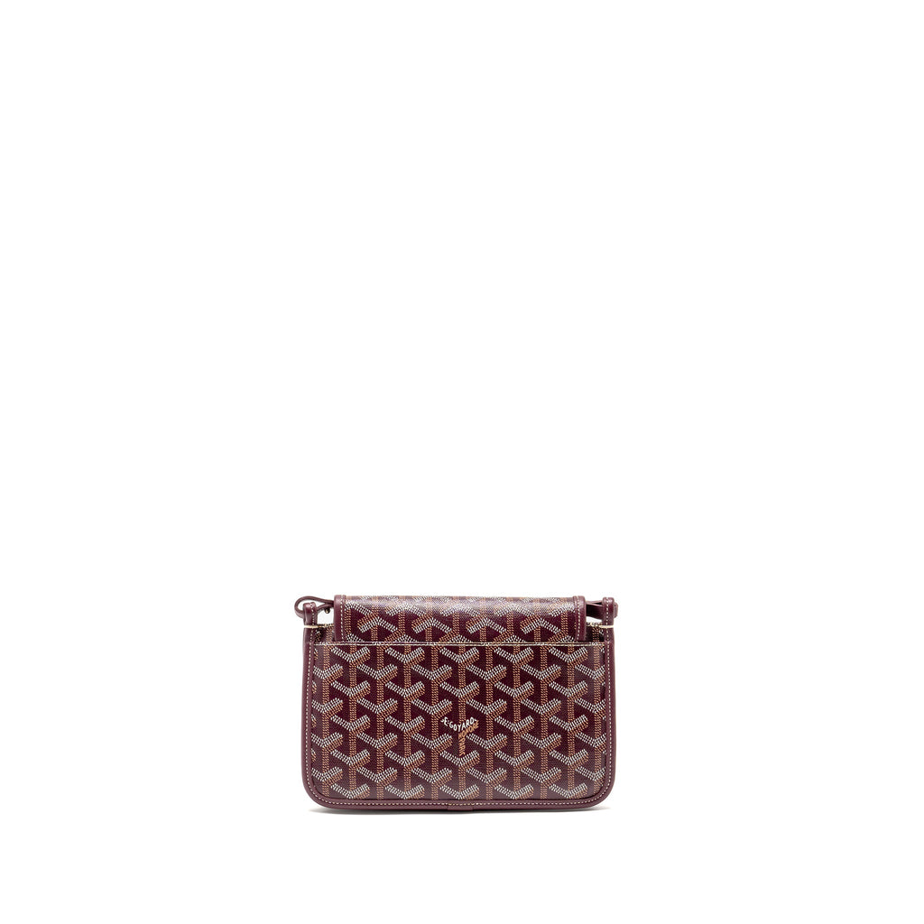 GOYARD PLUMET WALLET CLUTCH GOYARDINE CANVAS/LEATHER BURGUNDY SHW
