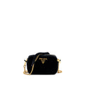 PRADA CAMERA BAG VELVET BLACK GHW
