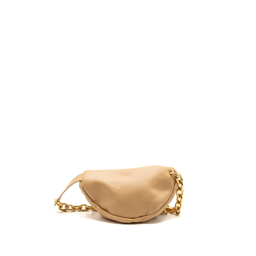 BOTTEGA VENETA THE MINI POUCH BELT BAG CALFSKIN BEIGE GHW