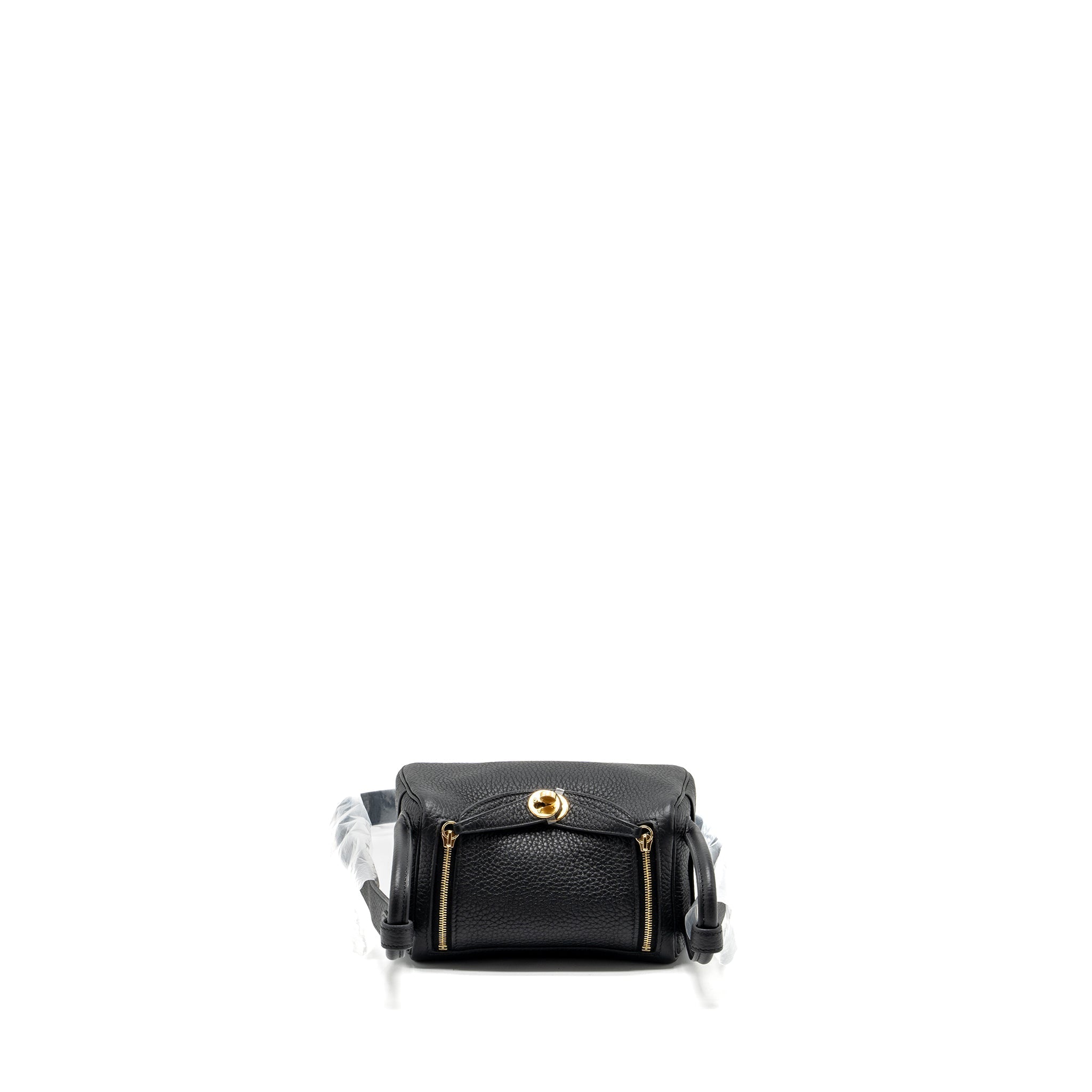 HERMES MINI LINDY CLEMENCE BLACK GHW