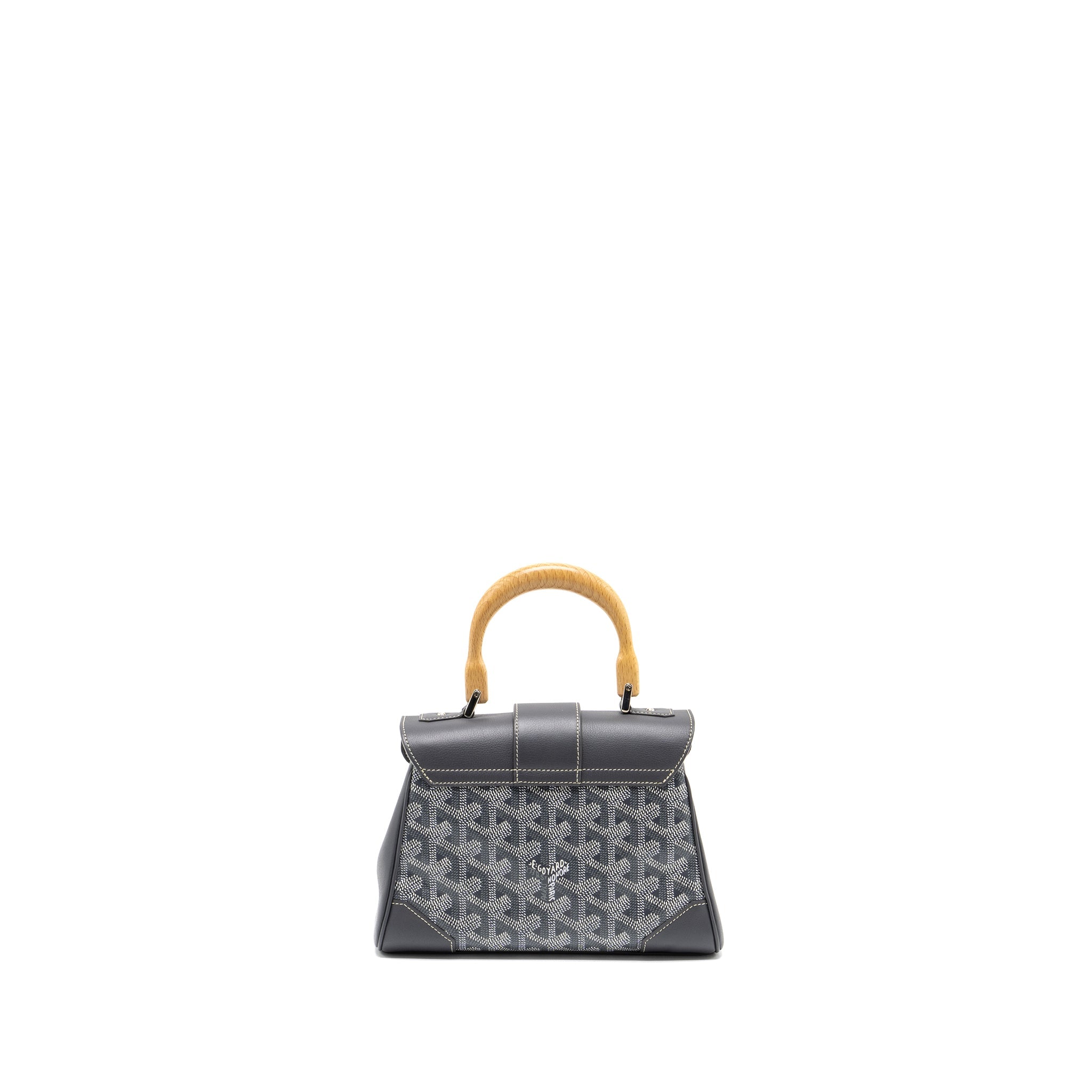 GOYARD MINI SAIGON BAG GOYARDINE CANVAS GREY SHW