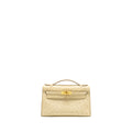 HERMES KELLY POCHETTE OSTRICH BETON GHW