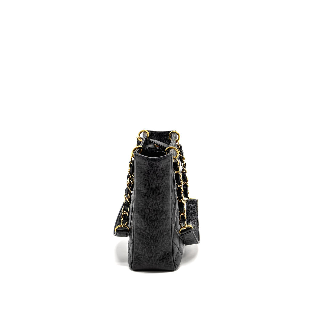 CHANEL PETIT SHOPPING TOTE BAG CAVIAR BLACK GHW