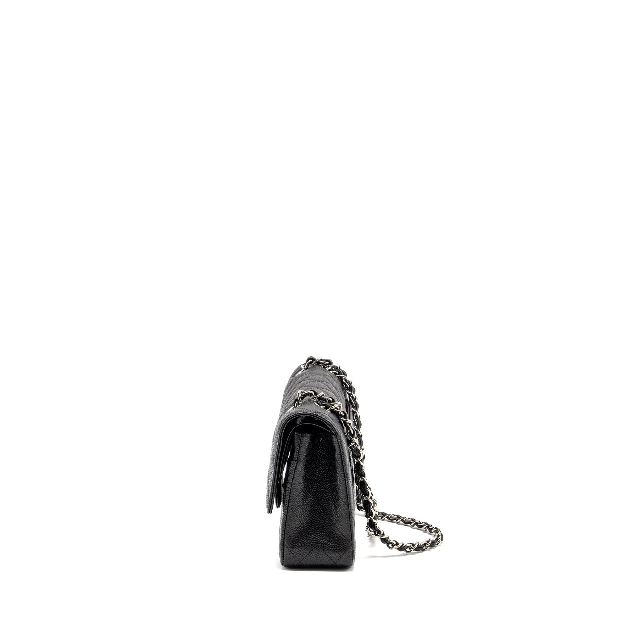 CHANEL MEDIUM CLASSIC DOUBLE FLAP BAG CAVIAR BLACK SHW