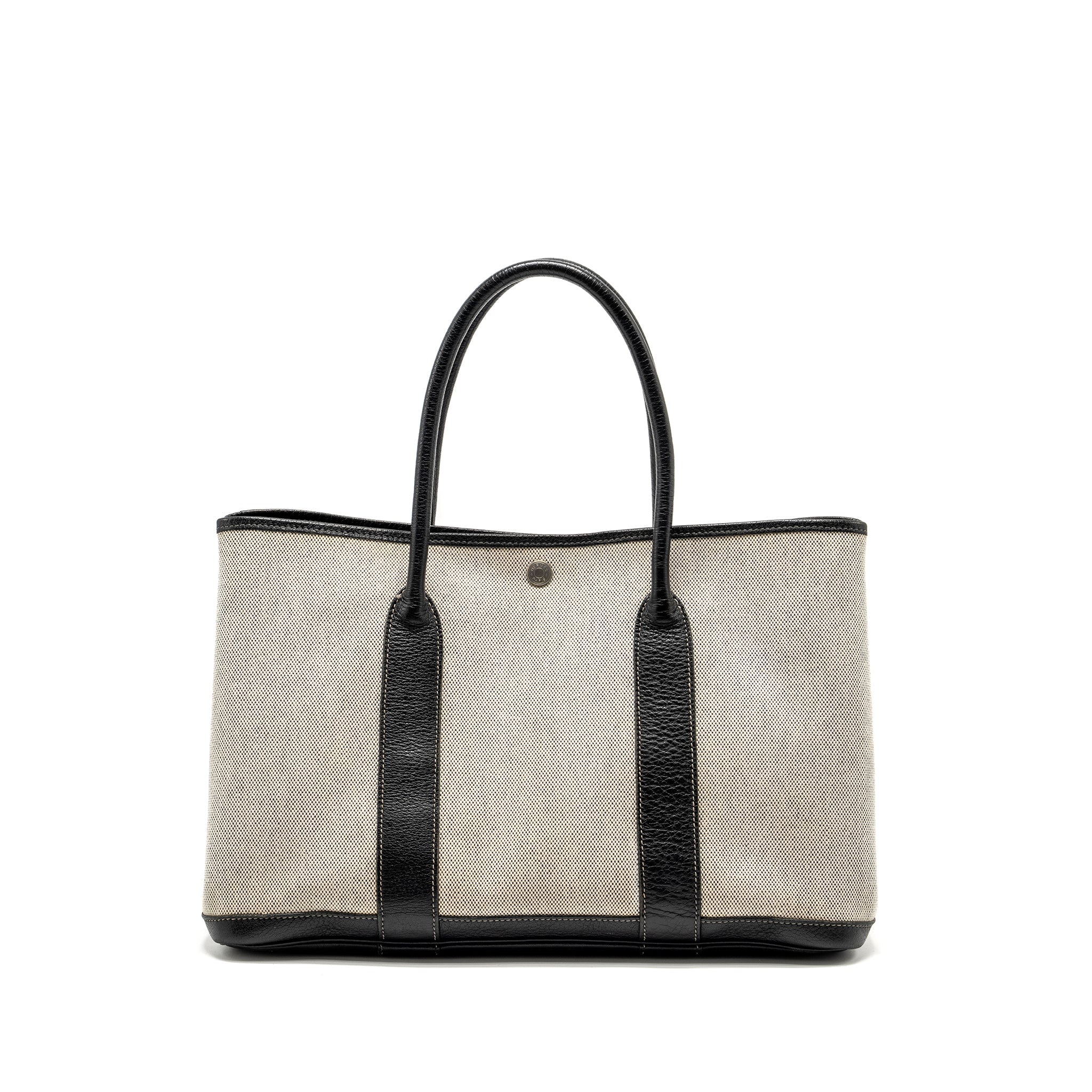 HERMES VINTAGE GARDEN PARTY 36 CANVAS/NEGONDA BLACK/ECRU SHW