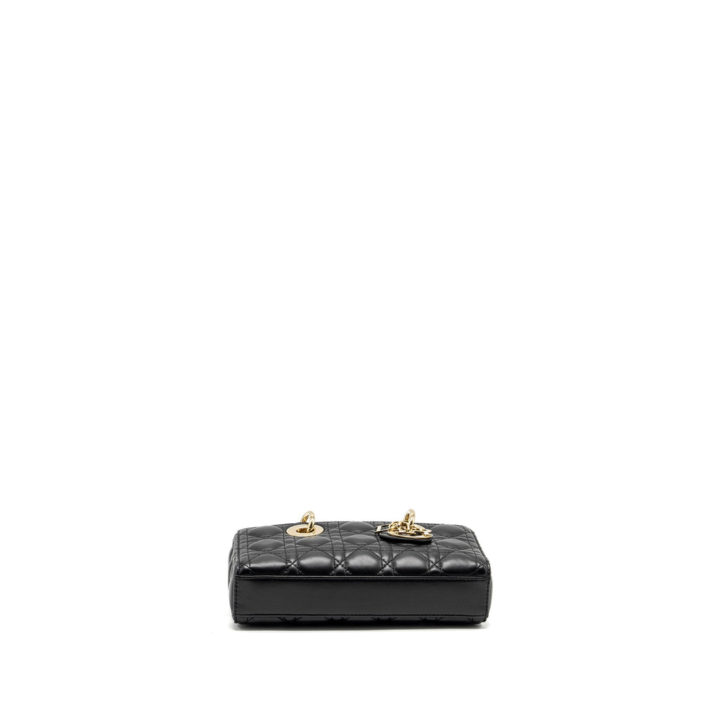 DIOR LADY D-JOY SMALL  BAG LAMBSKIN BLACK LGHW