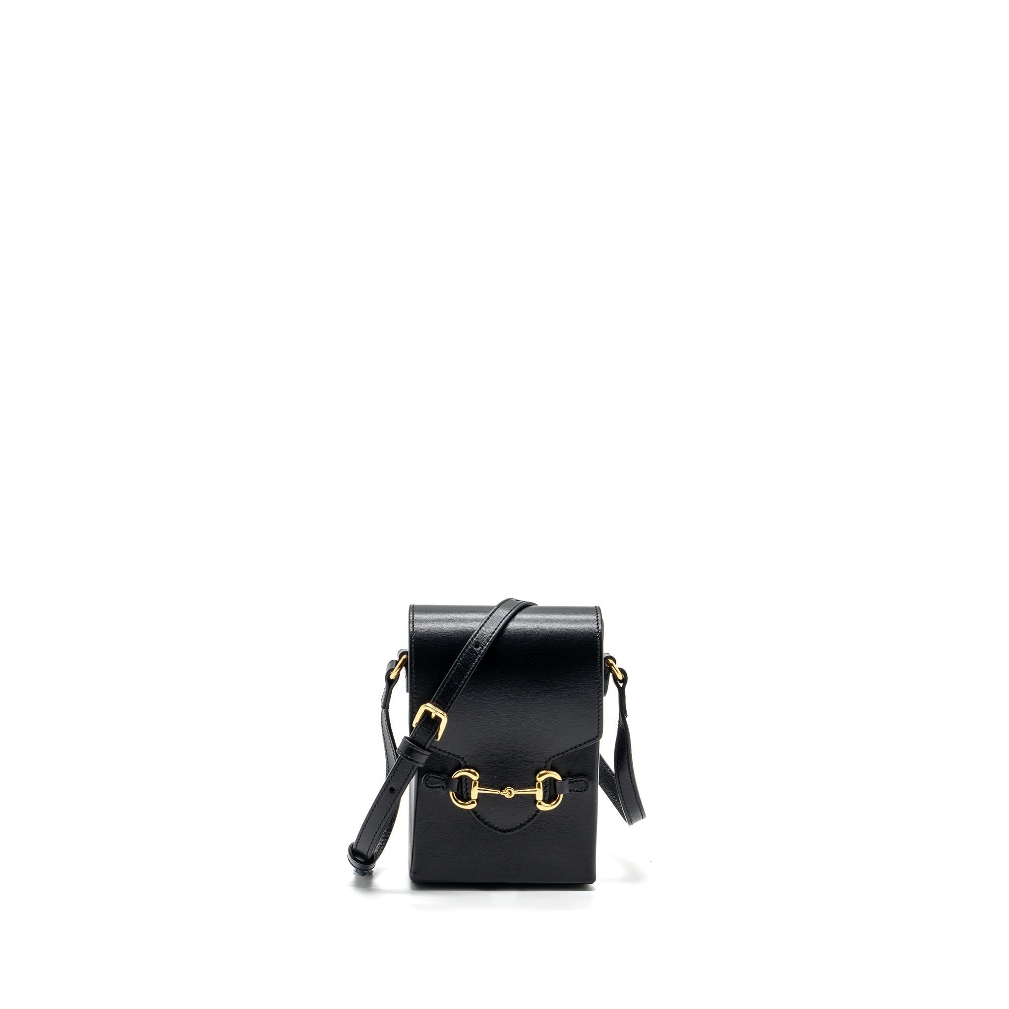 GUCCI 1955 HORSEBIT 1955 CROSSBODY BAG CALFSKIN BLACK GHW