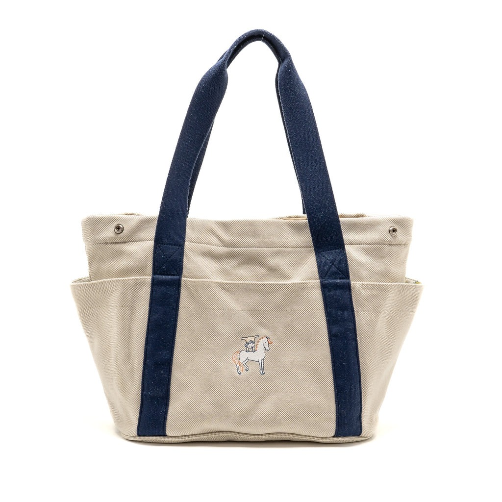 HERMES SAC A LANGER CABRIOLE NAPPY BAG COTTON GRIS PEARL SHW