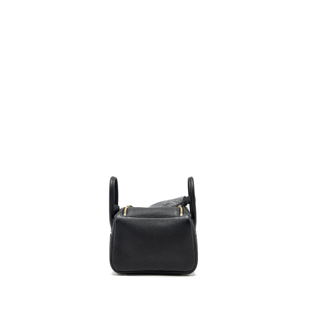HERMES MINI LINDY CLEMENCE BLACK GHW